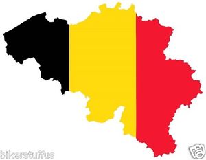 300x233 Belgium Silhouette State Map Flag Shape Bumper Sticker Laptop