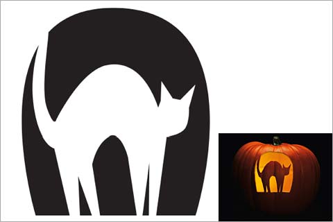 480x320 44 Spooky Cat Pumpkin Stencils You'Ll Love Carving This Halloween