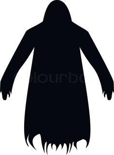 236x320 Flying Ghost In Chains Silhouette Isolated On A White Background