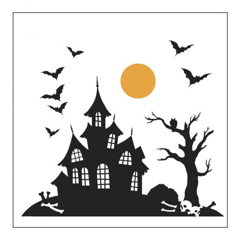 490x490 Haunted House Pillow Amp Tote Stencil