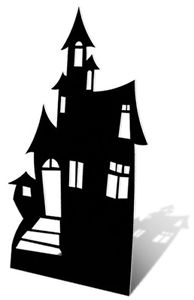 194x300 Haunted House Silhouette Cardboard Cutout Figure 186cm Tall