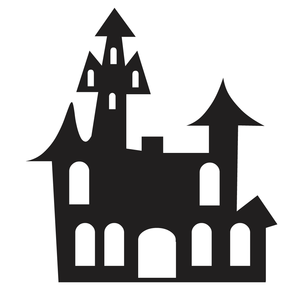 1024x1024 Haunted House Silhouette Decal Vinyl Sticker Sticker