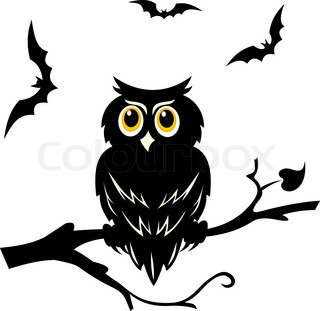 320x311 Halloween Background With Pumpkin, Owl And Silhouette Of Tree By