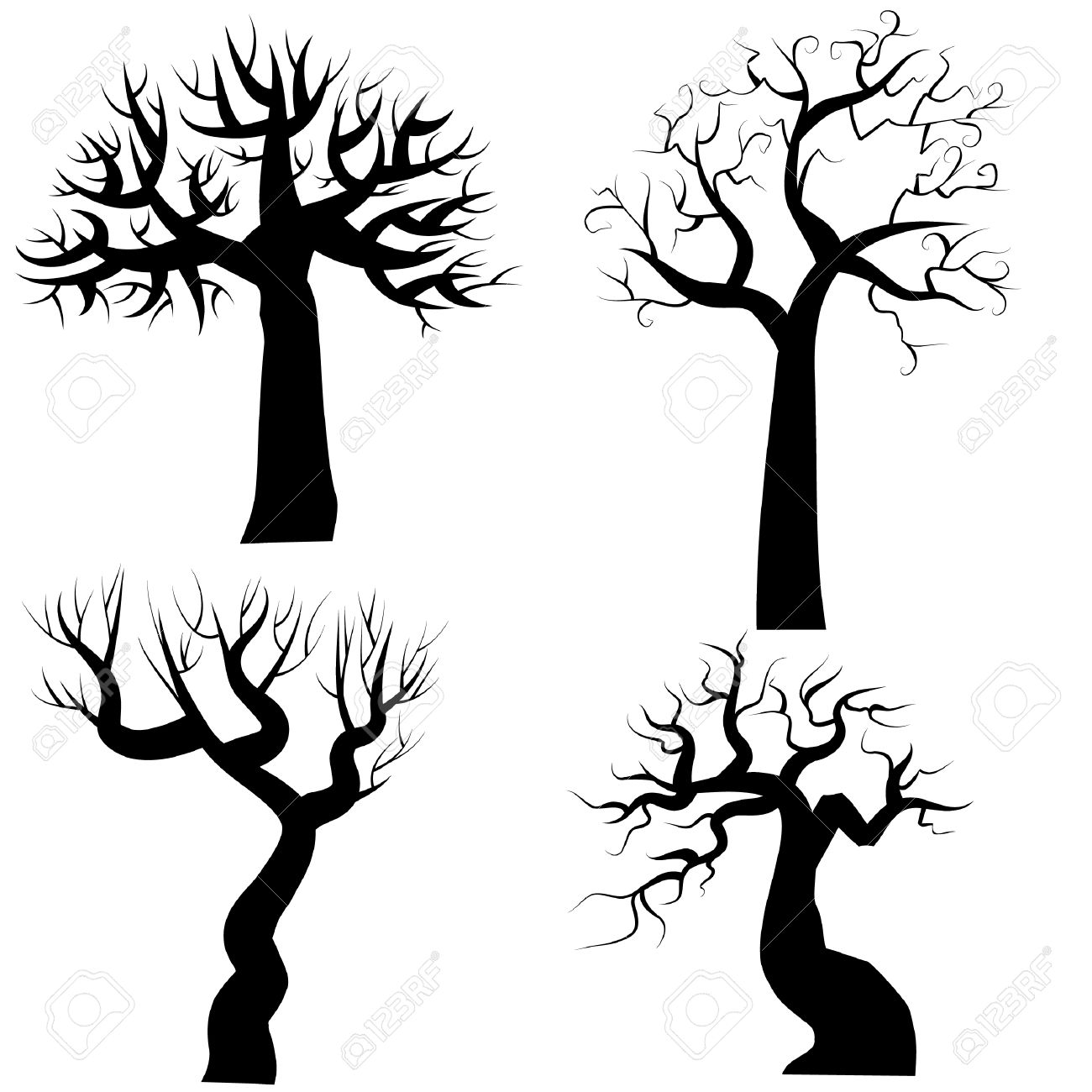 1300x1300 Halloween Tree Silhouette Clipart