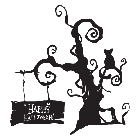 451x451 Spooky Halloween Tree Wall Decal