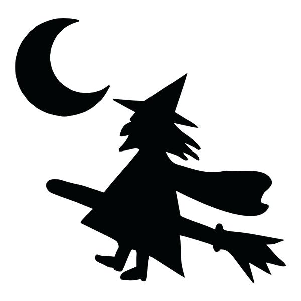 600x600 Witch Silhouette Template Flying Witch Silhouette Retro