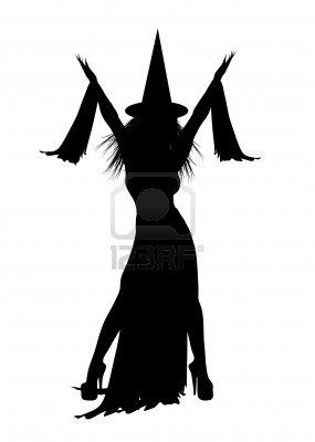 285x400 Silhouette Of Halloween Witch On White Background Vinyl Projects