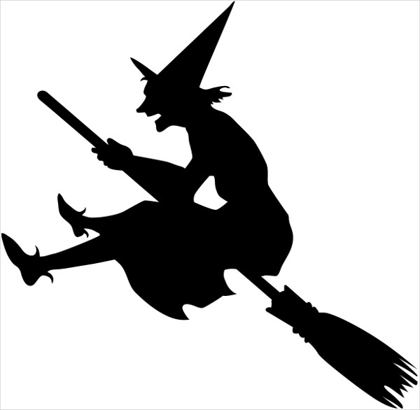 600x586 Witch Silhouette Vectors