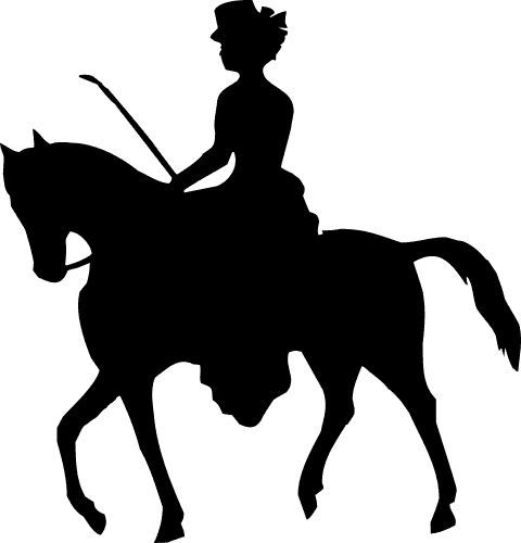 480x500 Die Cut Silhouette Lady Riding Horse Sidesaddle X 6 Cardmaking