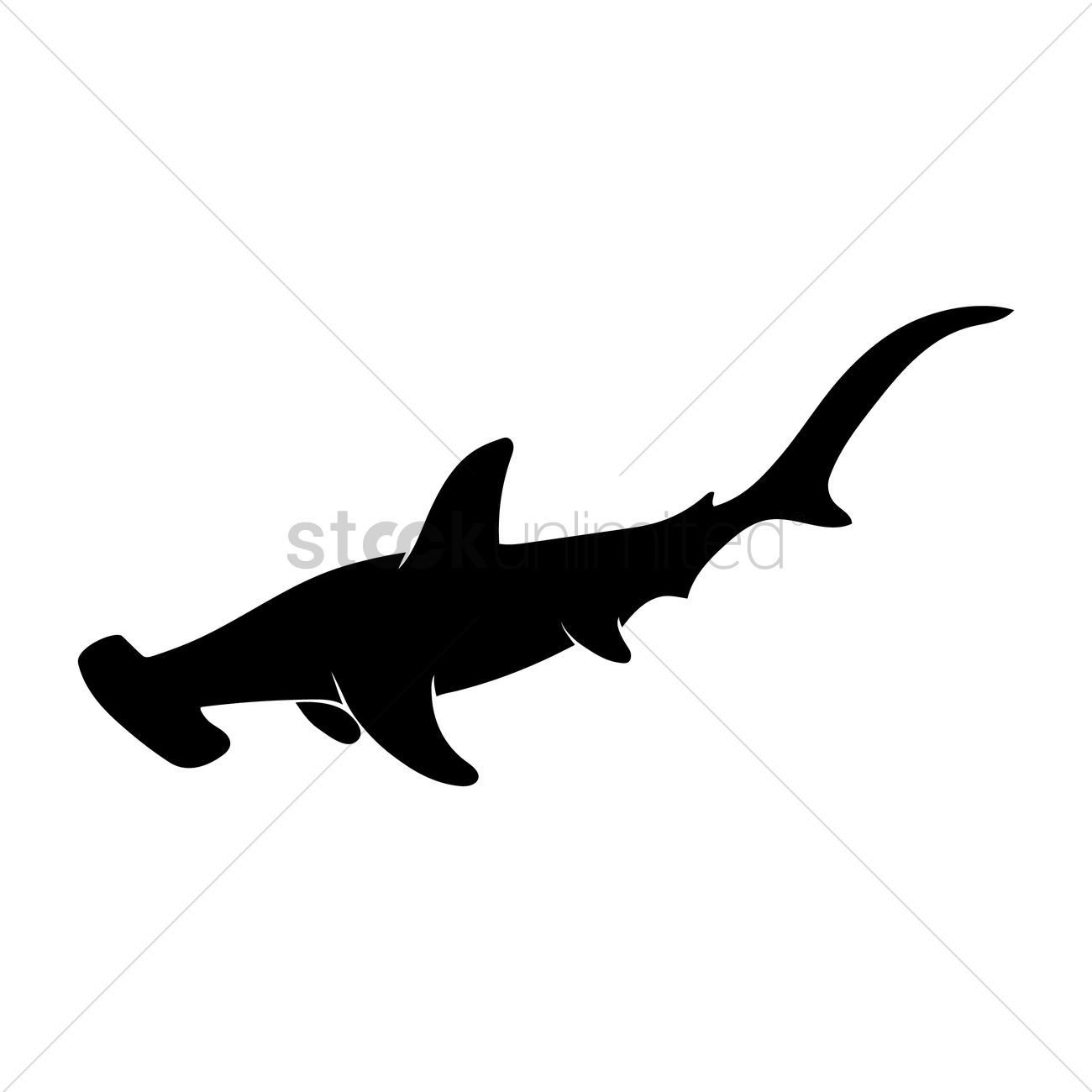 1300x1300 Silhouette Of Hammerhead Shark Vector Image