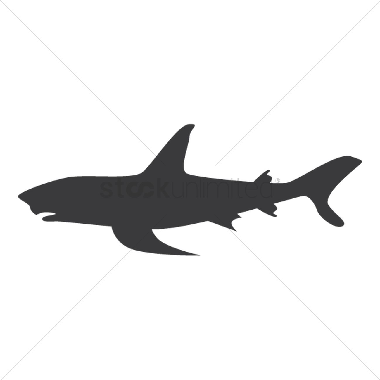 1300x1300 Silhouette Of Shark Vector Image
