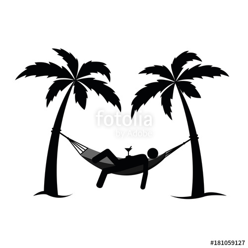 500x500 Mann Entspannt In Einer Zwischen Palmen Piktogramm
