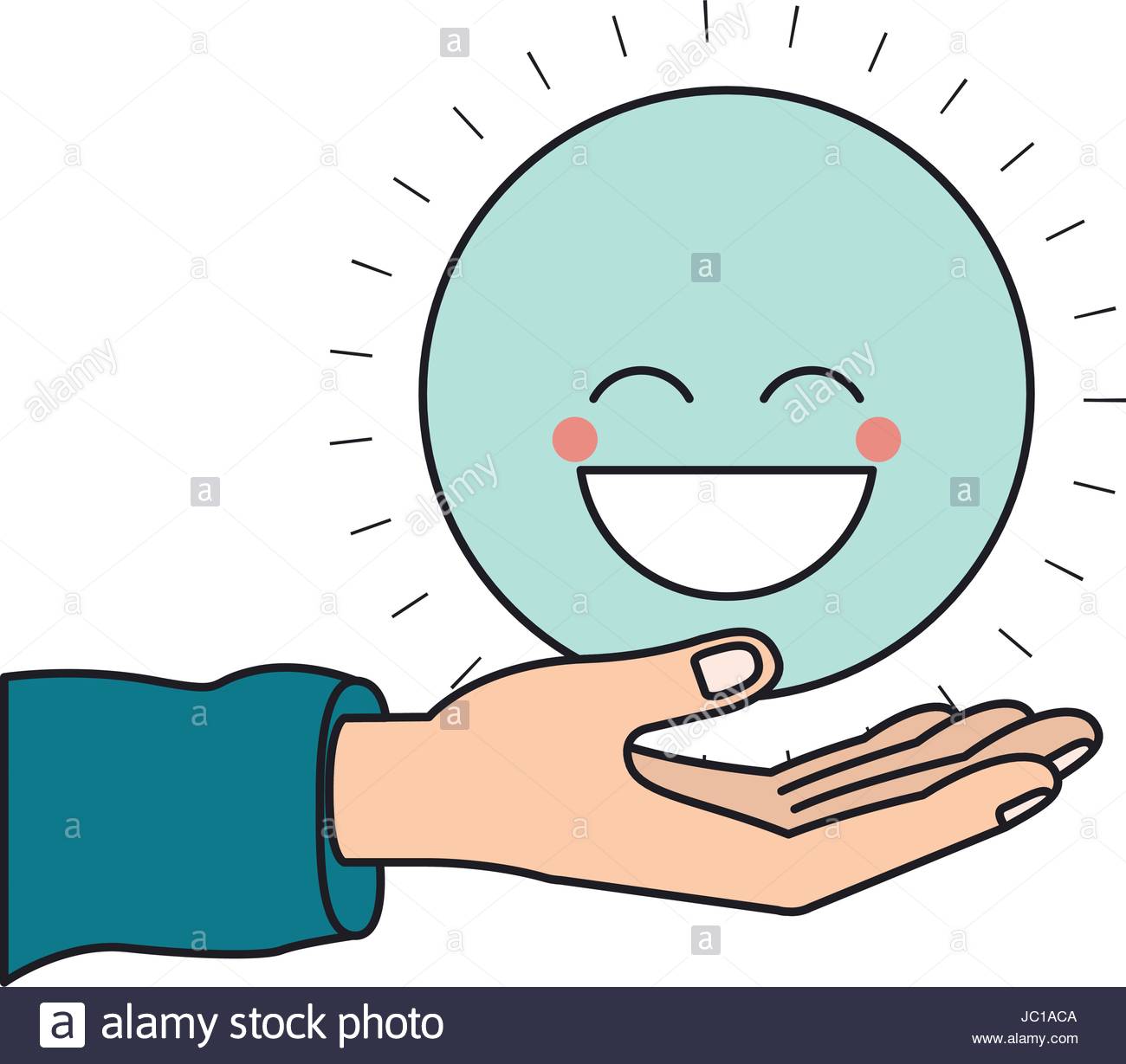 1300x1229 Colorful Silhouette Hand Palm Giving A Blue Happy Face Smiling