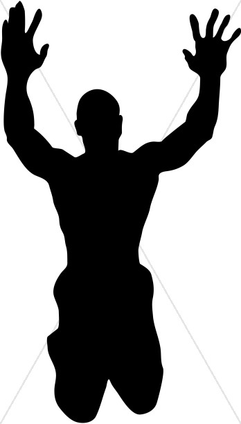 348x612 Raised Hands In Praise Silhouette Clipart