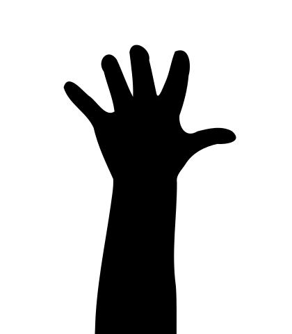 420x480 Raised Hand In Silhouette Clipart