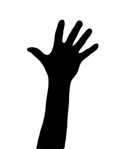 450x514 Raised Hand Silhouette