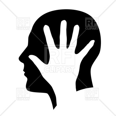 400x400 Head And Hand Silhouette Royalty Free Vector Clip Art Image