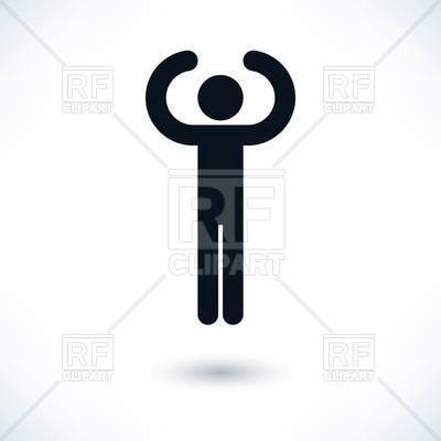 400x400 Pictogram Of Athlet With Hand Up, Showing Muscles Royalty Free