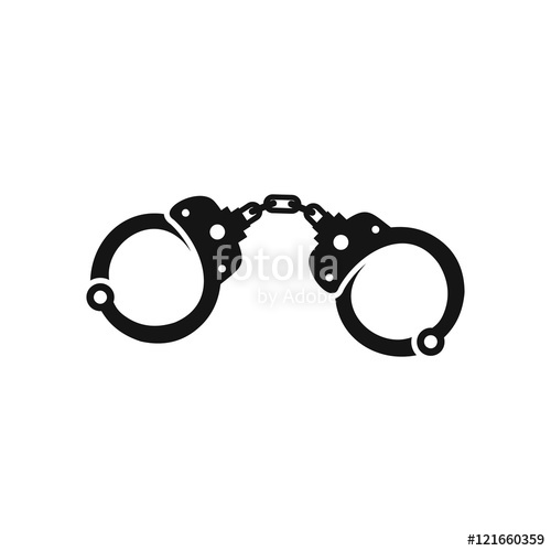 500x500 Handcuffs Icon In Simple Style On A White Background Vector