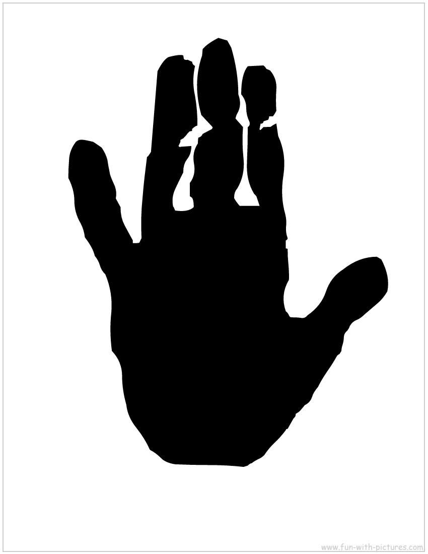 850x1100 Hand Silhouette Clipart