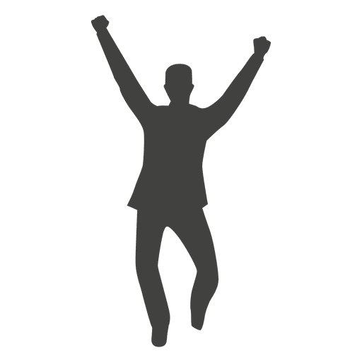512x512 Boy Raising Hands Silhouette