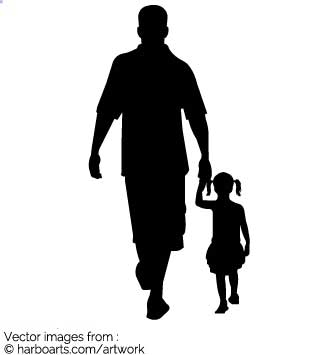 335x355 Download Dad And Girl Walking Silhouette
