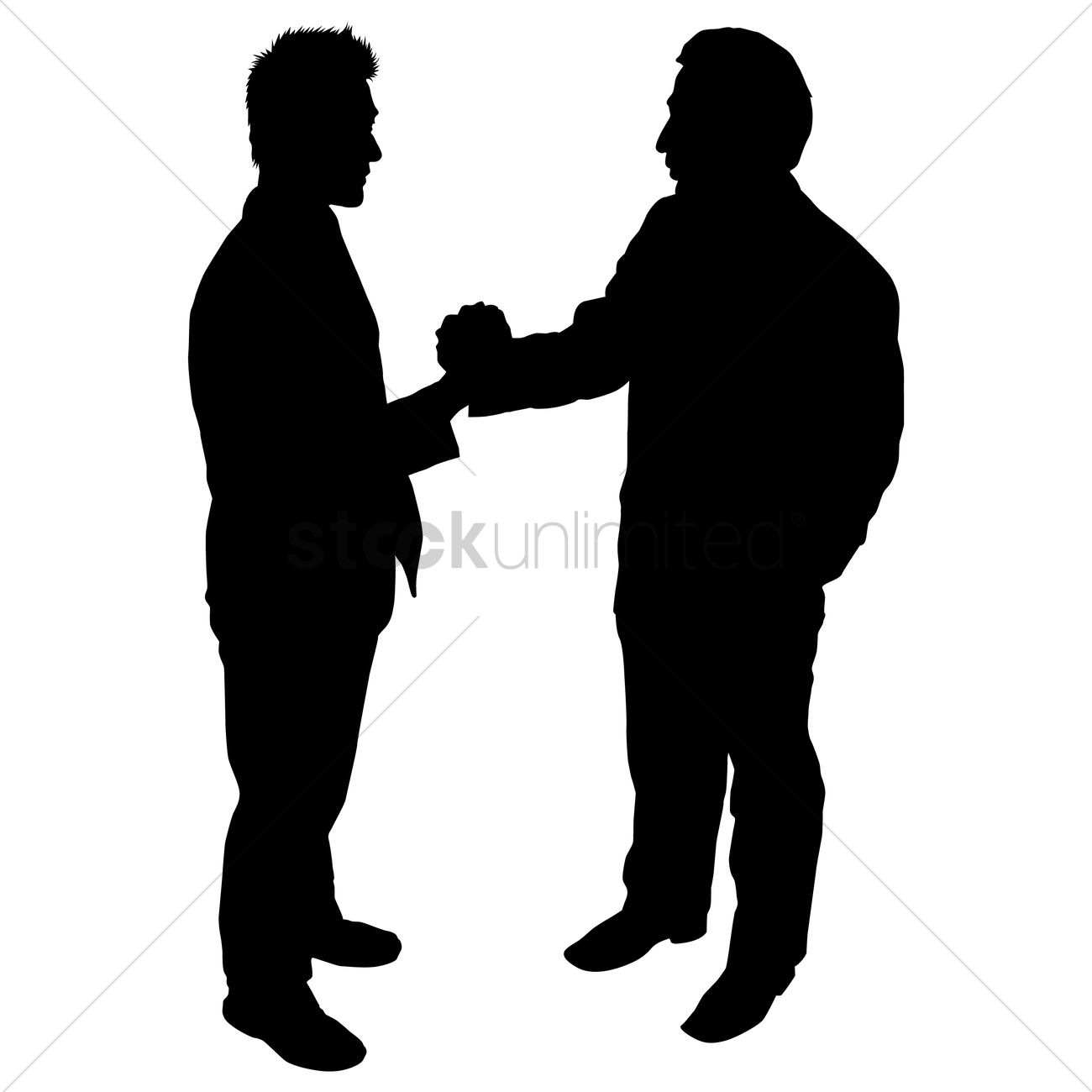 1300x1300 Businessman Shaking Hands Silhouette Vector Image