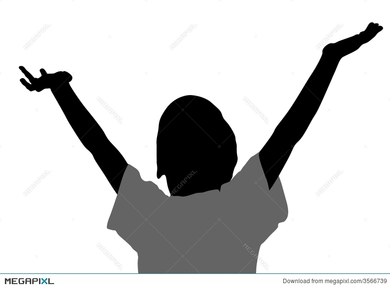 800x590 Boy With Hands Up Silhouette Illustration 3566739