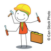 179x178 Silhouette Illustration Of A Handyman Holding A Hammer Clip Art