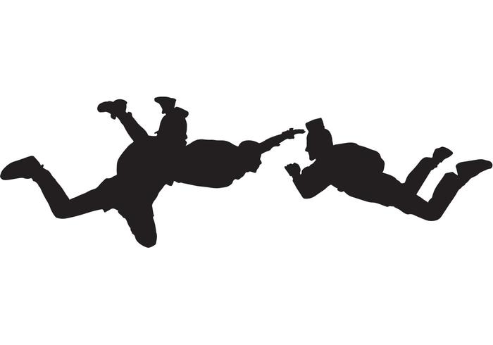 700x490 Skydivers Silhouettes Free Vector Art