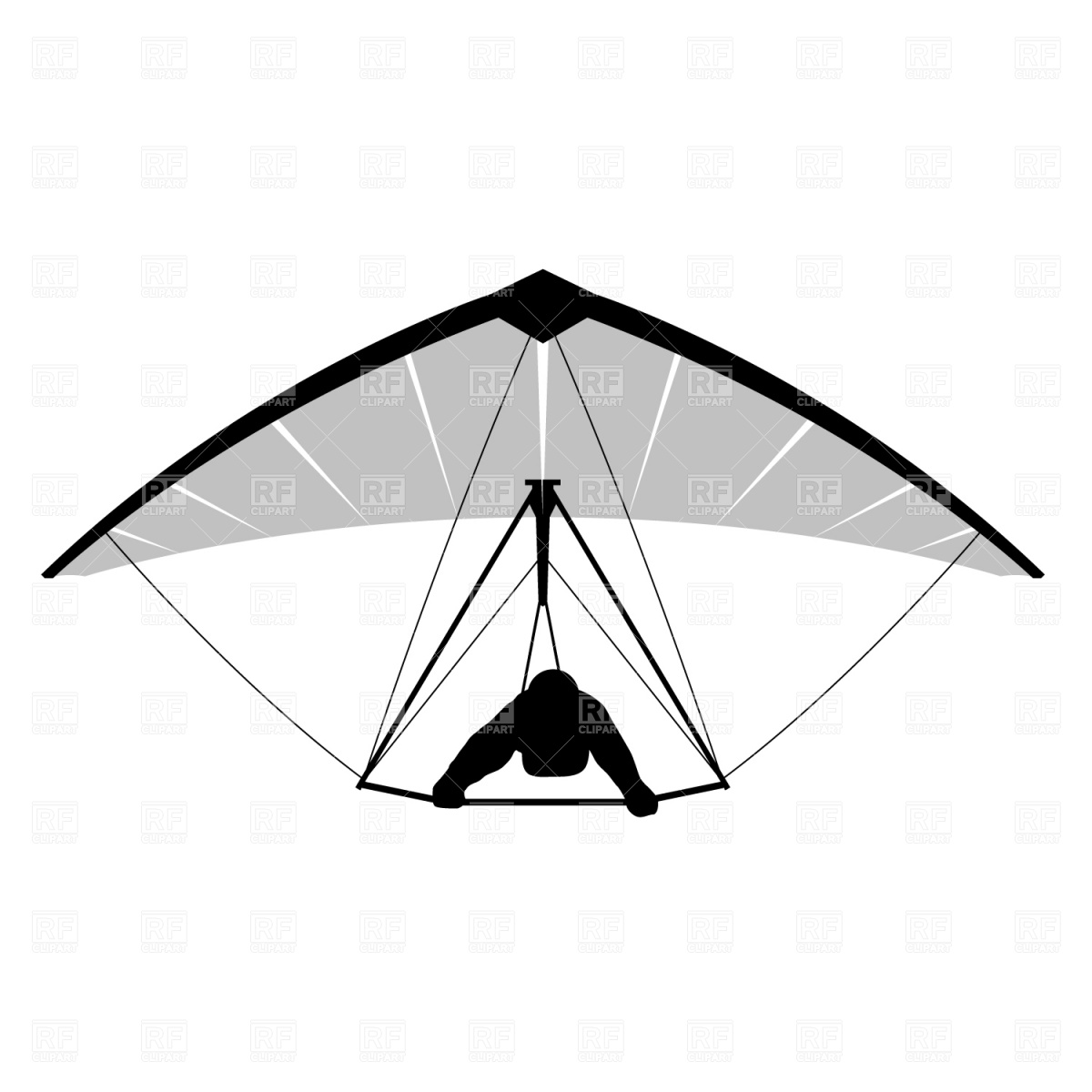 1200x1200 Hang Glider Silhouette Royalty Free Vector Clip Art Image