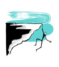 189x214 Silhouette Of Man Hanging From Cliff Clipart