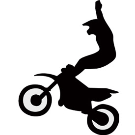 275x275 Attack Graphics Rider Silhouette Decals Cliff Hanger Dirt Bike