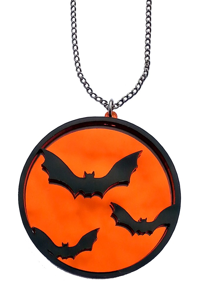 702x1000 Flying Bats Silhouette Necklace Cute And Creepy, The Perfect