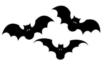350x216 Plastic Hanging Bat Silhouettes Wsuction Cups Halloween Decorations