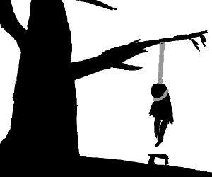300x250 Man Hanging From Tree