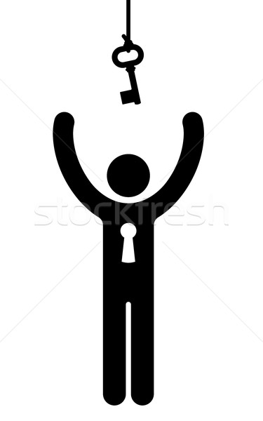 375x600 Figure Reaching For A Hanging Key Vector Illustration Adrian