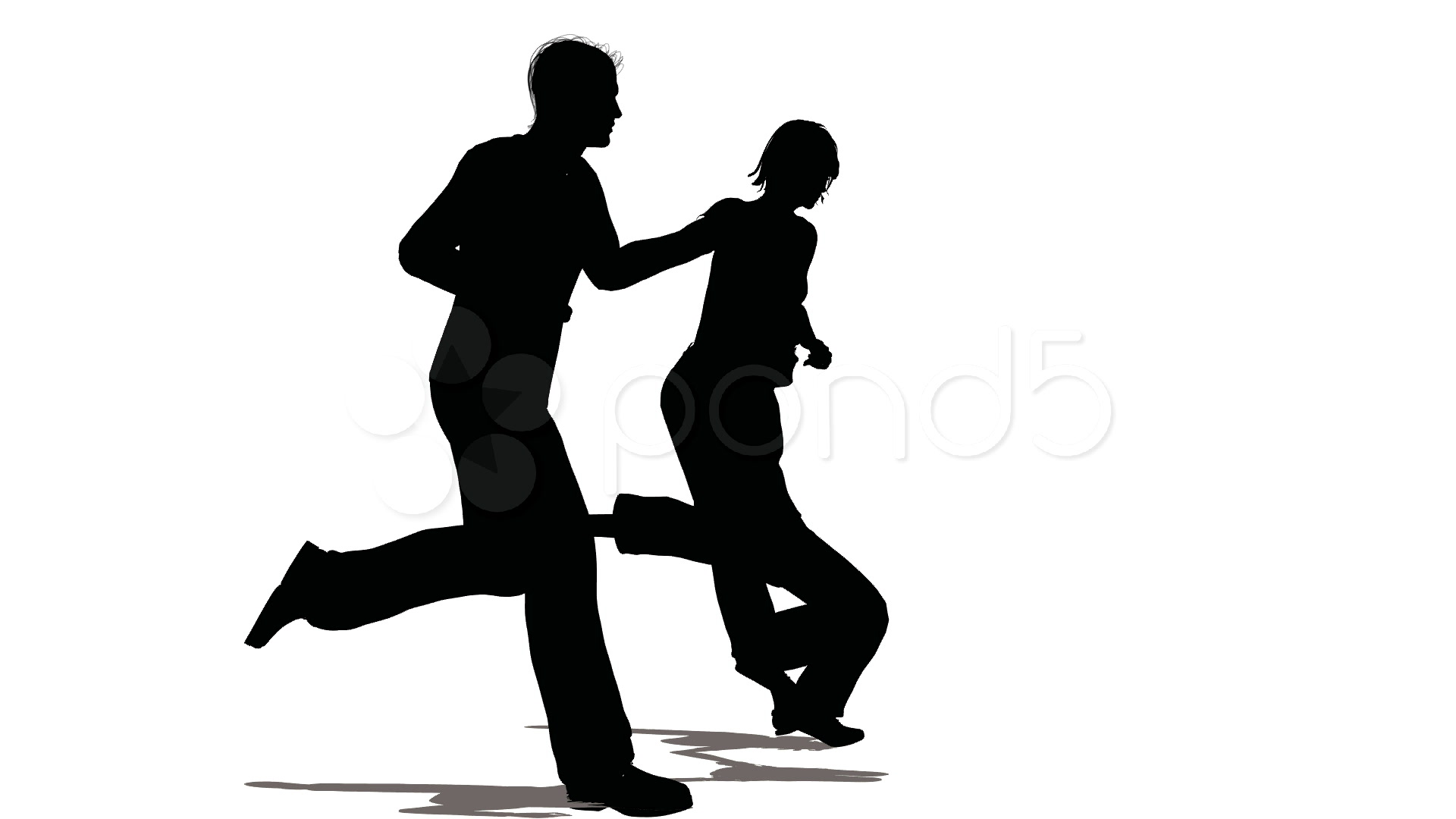 1920x1080 Running Family With Hanging Child Silhouette ~ Clip