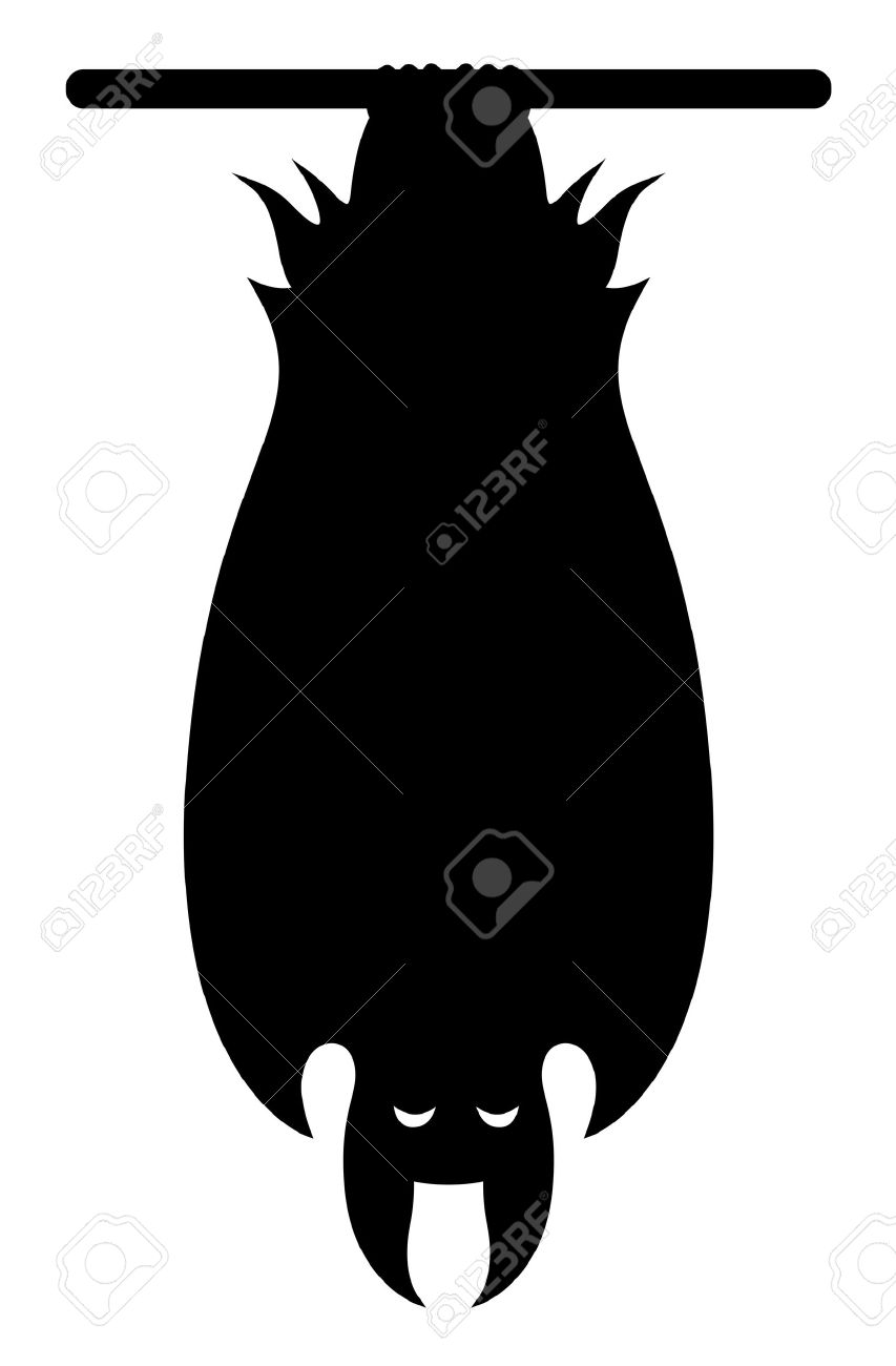 853x1300 Creepy Clipart Halloween Hanging Bat