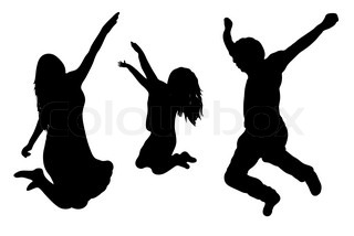 320x214 Collect Vector Silhouettes Of A Happy Jumping Family, Illustration