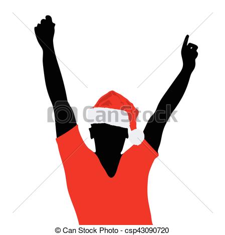 449x470 Man Silhouette Happy With New Year Hat Illustration In Vector