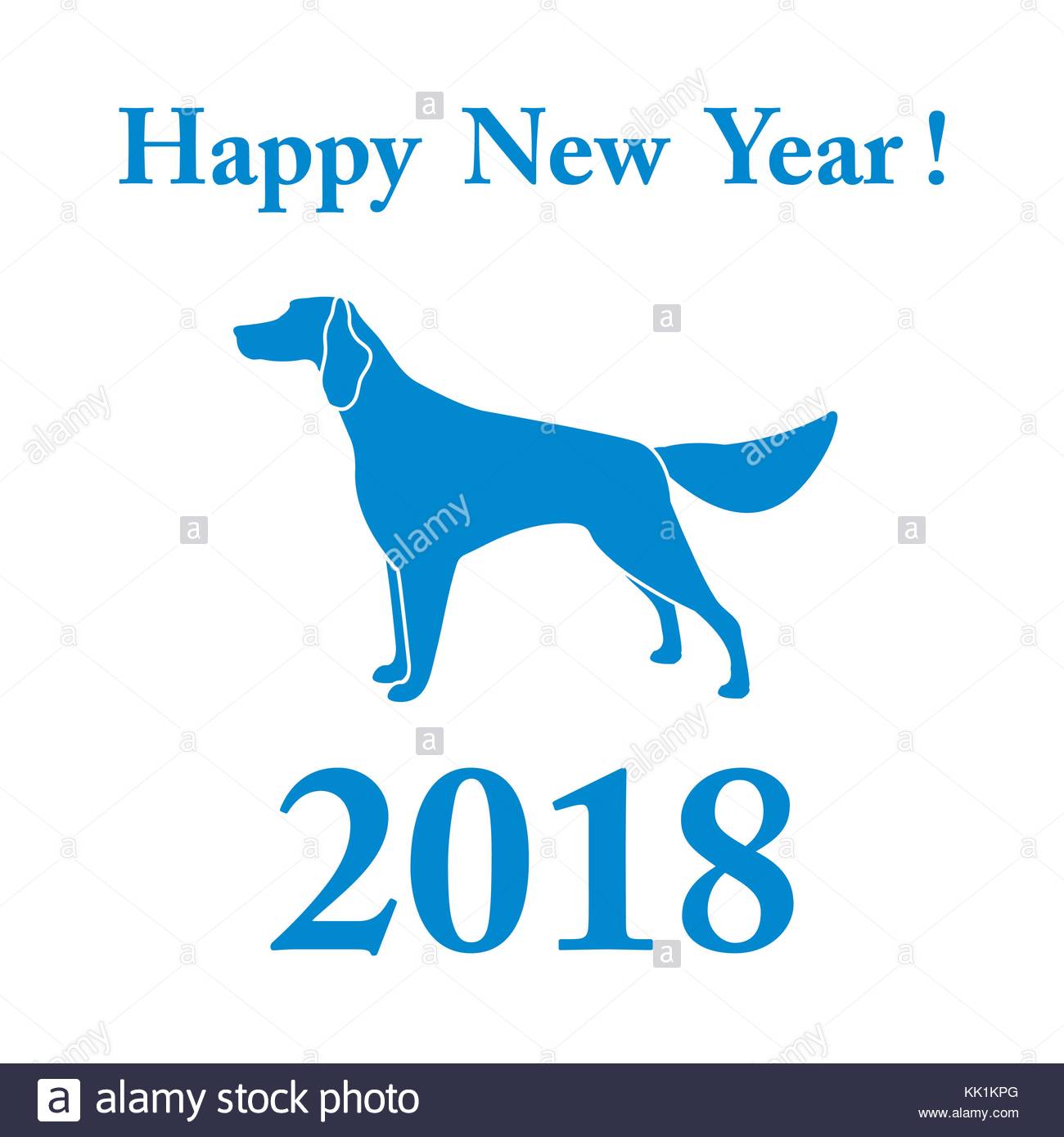 1300x1390 Setter Silhouette And Inscription Happy New Year. Design Element