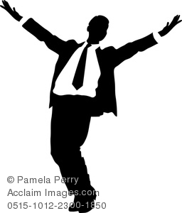 256x300 Royalty Free Clipart Image Silhouette Of A Happy Businessman