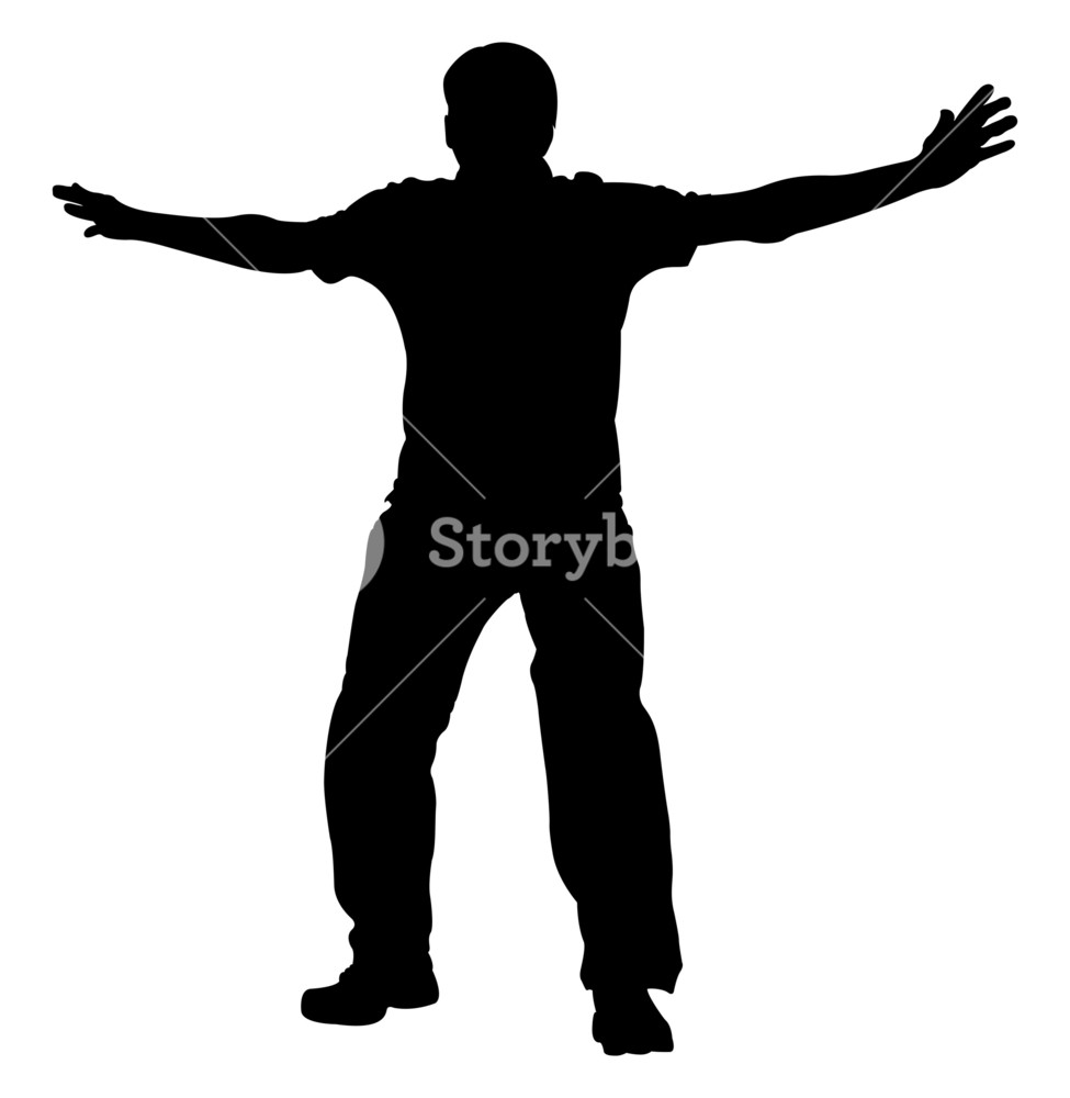 975x1000 Happy Man Silhouette Royalty Free Stock Image