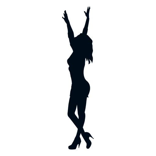 512x512 Happy Woman Raising Hands Silhouette