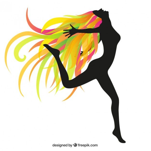 626x626 Silhouette Of A Happy Woman With Colorful Hair Vector Free