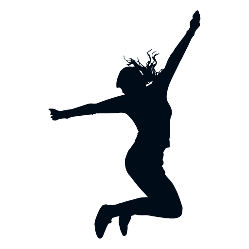 512x512 Woman Jumping Pose Silhouette