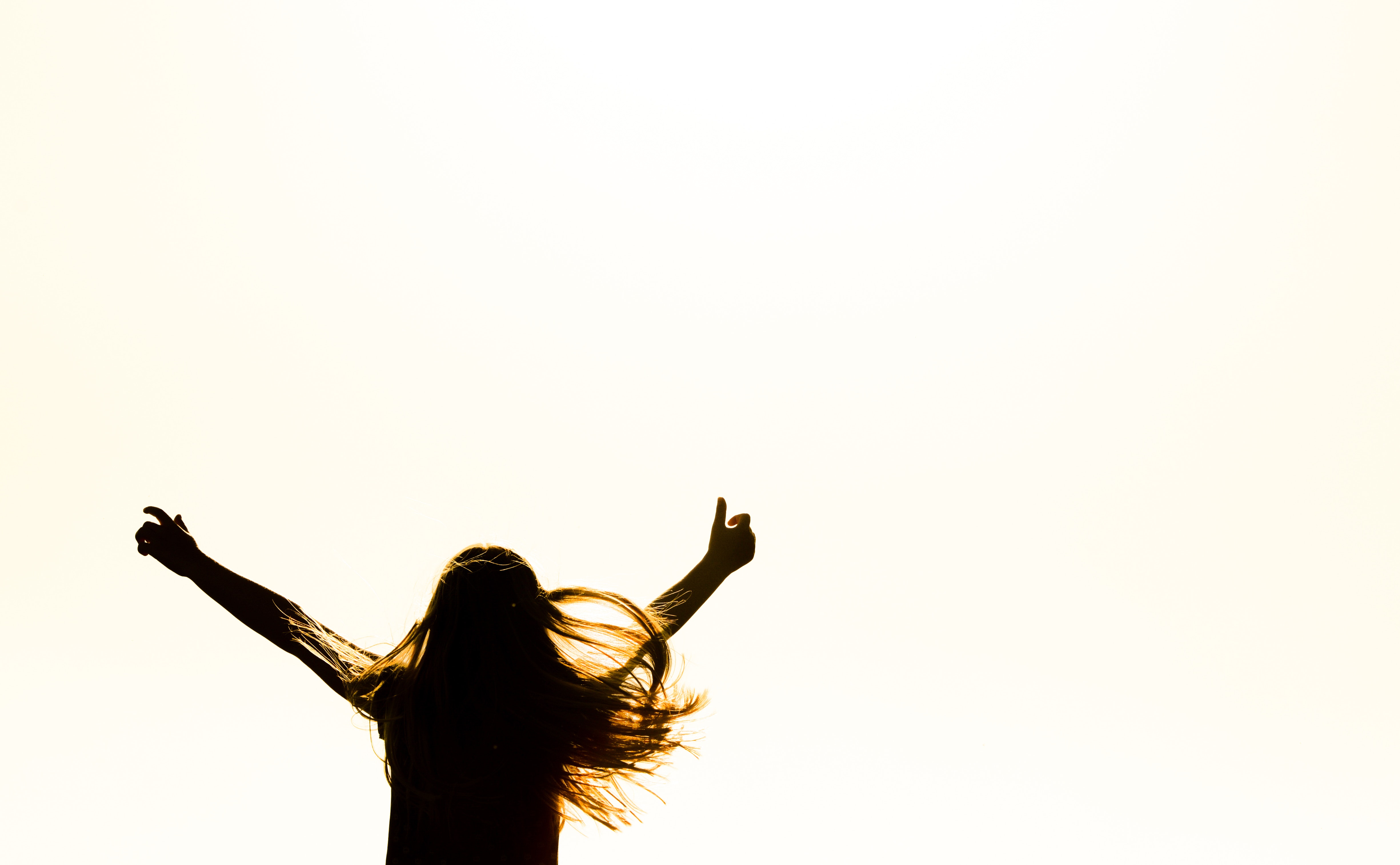 4901x3029 Free Photo Silhouette Of Woman Raising Her Hands