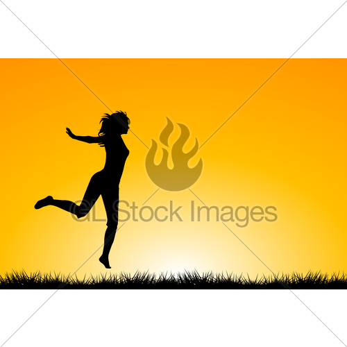 500x500 Happy Woman Jumping And Enjoying Life Gl Stock Images