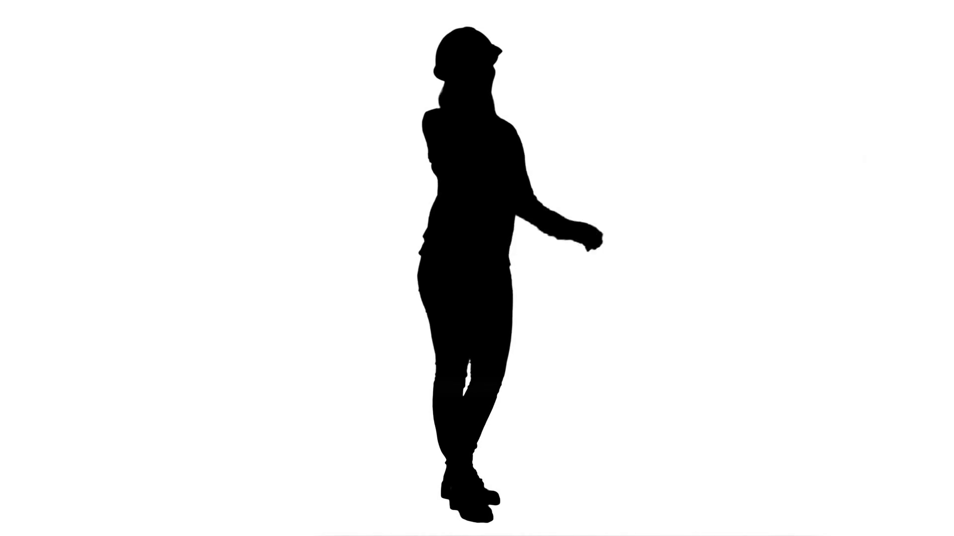 1920x1080 Silhouette Beautiful Female Engineer In Hardhat Havin A Phone Call